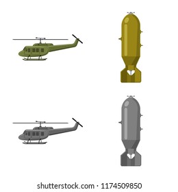 Vector illustration of weapon and gun logo. Collection of weapon and army vector icon for stock.