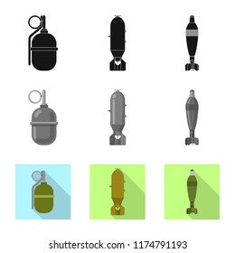 Vector illustration of weapon and gun logo. Collection of weapon and army vector icon for stock.