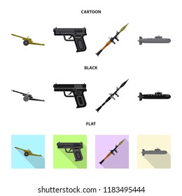Vector illustration of weapon and gun logo. Collection of weapon and army vector icon for stock.