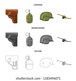Vector illustration of weapon and gun logo. Collection of weapon and army vector icon for stock.