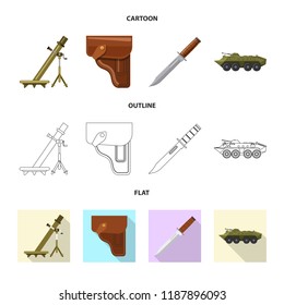Vector illustration of weapon and gun logo. Set of weapon and army stock symbol for web.