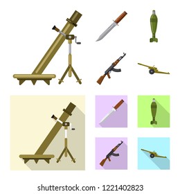 Vector illustration of weapon and gun logo. Collection of weapon and army vector icon for stock.