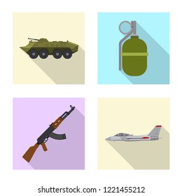 Vector illustration of weapon and gun logo. Collection of weapon and army vector icon for stock.
