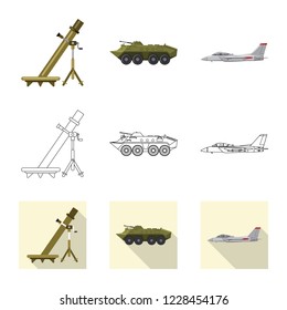 Vector illustration of weapon and gun logo. Collection of weapon and army stock vector illustration.