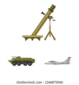 Vector illustration of weapon and gun logo. Collection of weapon and army vector icon for stock.