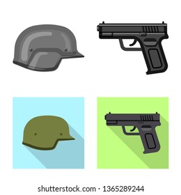 Vector illustration of weapon and gun logo. Set of weapon and army stock vector illustration.