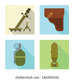 Vector illustration of weapon and gun logo. Collection of weapon and army vector icon for stock.