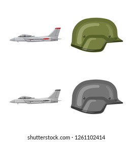 Vector illustration of weapon and gun sign. Set of weapon and army stock symbol for web.