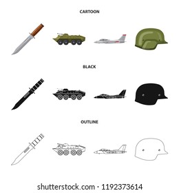 Vector illustration of weapon and gun symbol. Collection of weapon and army stock symbol for web.