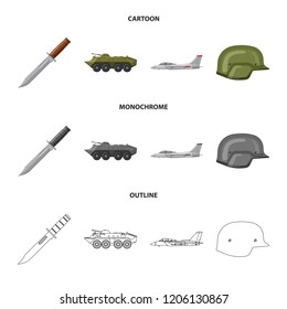 Vector illustration of weapon and gun symbol. Set of weapon and army stock symbol for web.