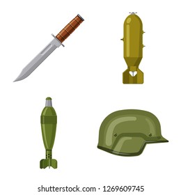 Vector illustration of weapon and gun symbol. Collection of weapon and army stock symbol for web.