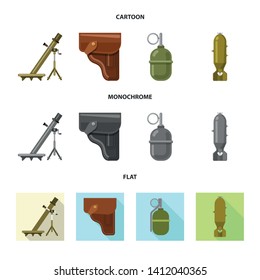 Vector illustration of weapon and gun symbol. Collection of weapon and army stock symbol for web.
