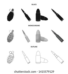Vector illustration of weapon and war logo. Set of weapon and inventory  vector icon for stock.
