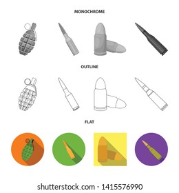 Vector illustration of weapon and war symbol. Set of weapon and inventory  stock vector illustration.