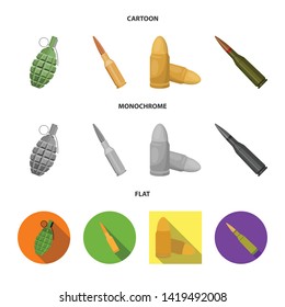 Vector illustration of weapon and war symbol. Collection of weapon and inventory  stock symbol for web.