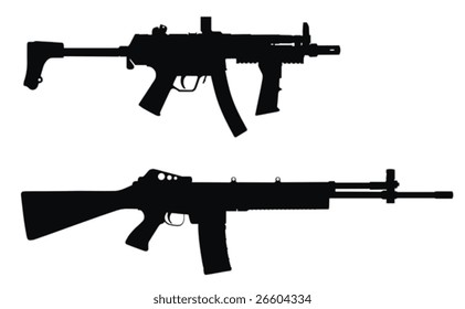 Vector illustration of weapons silhouette  (High detail)