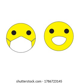 Ilustración vectorial con máscara y sin máscara.