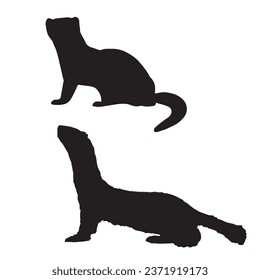 Vector Illustration of Weasel Silhouette