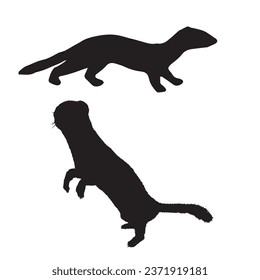 Vector Illustration of Weasel Silhouette