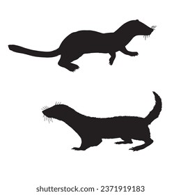 Vector Illustration of Weasel Silhouette