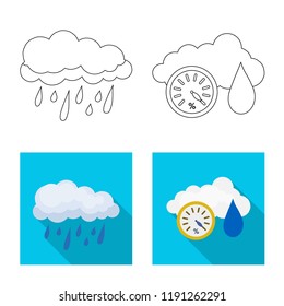 Vector illustration of weather and climate icon. Collection of weather and cloud stock symbol for web.