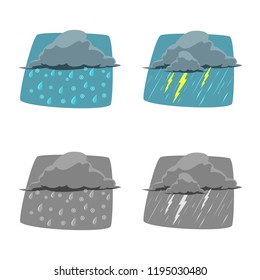 Vector illustration of weather and climate icon. Set of weather and cloud stock symbol for web.