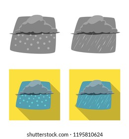 Vector illustration of weather and climate icon. Collection of weather and cloud stock symbol for web.