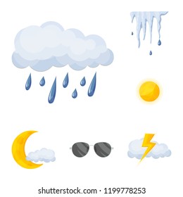 Vector illustration of weather and climate icon. Collection of weather and cloud stock symbol for web.