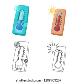 Vector illustration of weather and climate icon. Collection of weather and cloud stock symbol for web.