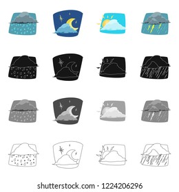 Vector illustration of weather and climate icon. Set of weather and cloud vector icon for stock.