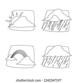 Vector illustration of weather and climate icon. Collection of weather and cloud stock symbol for web.