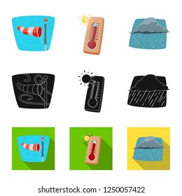 Vector illustration of weather and climate icon. Collection of weather and cloud vector icon.