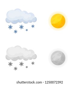 Vector illustration of weather and climate icon. Collection of weather and cloud vector illustration.