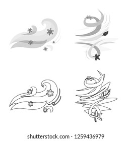Vector illustration of weather and climate icon. Set of weather and cloud vector icon for stock.