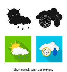 Vector illustration of weather and climate icon. Set of weather and cloud vector icon for stock.