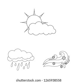 Vector illustration of weather and climate icon. Collection of weather and cloud stock symbol for web.