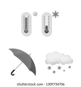 Vector illustration of weather and climate icon. Collection of weather and cloud stock symbol for web.