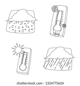 Vector illustration of weather and climate icon. Set of weather and cloud vector icon for stock.