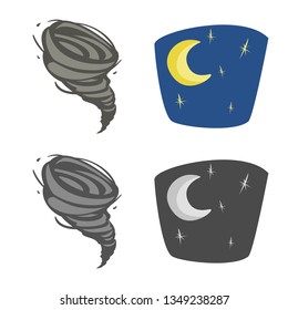 Vector illustration of weather and climate icon. Set of weather and cloud vector icon for stock.