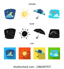 Vector illustration of weather and climate icon. Collection of weather and cloud stock symbol for web.