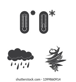 Vector illustration of weather and climate icon. Set of weather and cloud vector icon for stock.