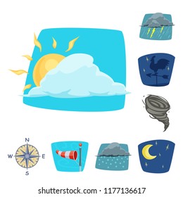 Vector illustration of weather and climate logo. Collection of weather and cloud vector icon for stock.