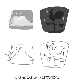 Vector illustration of weather and climate logo. Set of weather and cloud stock symbol for web.