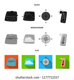 Vector illustration of weather and climate logo. Collection of weather and cloud stock vector illustration.