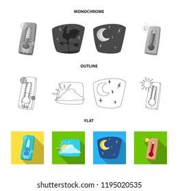 Vector illustration of weather and climate logo. Set of weather and cloud stock symbol for web.