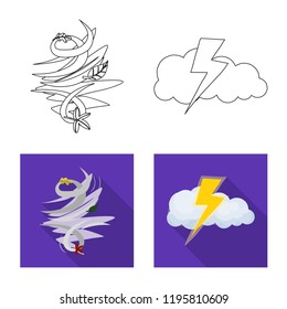 Vector illustration of weather and climate logo. Set of weather and cloud stock symbol for web.