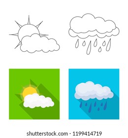 Vector illustration of weather and climate logo. Collection of weather and cloud vector icon for stock.