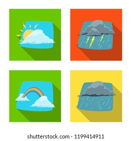 Vector illustration of weather and climate logo. Set of weather and cloud stock vector illustration.