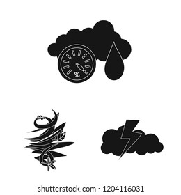 Vector illustration of weather and climate logo. Set of weather and cloud vector icon for stock.