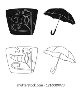 Vector illustration of weather and climate logo. Collection of weather and cloud stock vector illustration.